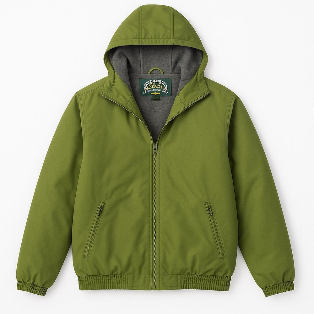 Cabela’s Outdoor Gear Men’s L Green Insulated Jacket Fleece Hood Full Zip Shell